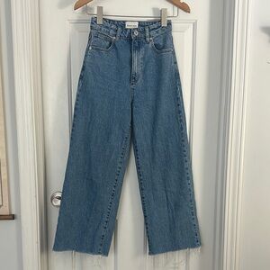 A brand jeans a ‘94 high and wide distressed hem slightly cropped size 24